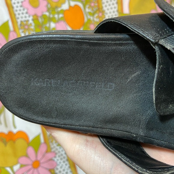 Karl Lagerfeld Rhinestone Buckle Slides - Picture 4 of 7